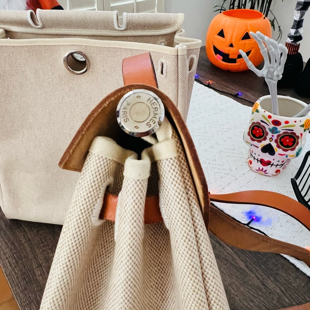 HERMES Toile Vache Calfskin Herbag - Picture 5 of 9